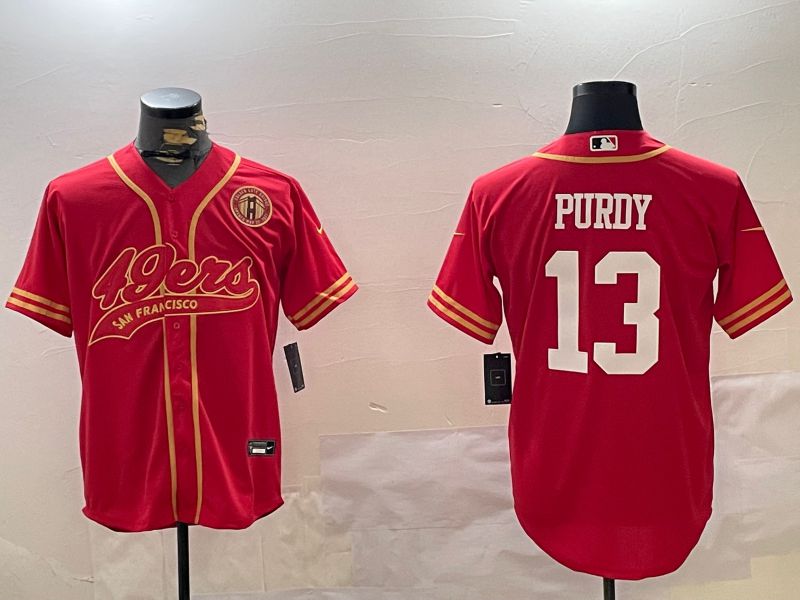 Men San Francisco 49ers #13 Purdy Red Joint Name 2024 Nike Limited NFL Jersey style 12093